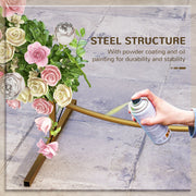 Metal Wedding Arch for Garden or Home Events with Stable Frame Gold AOSOM