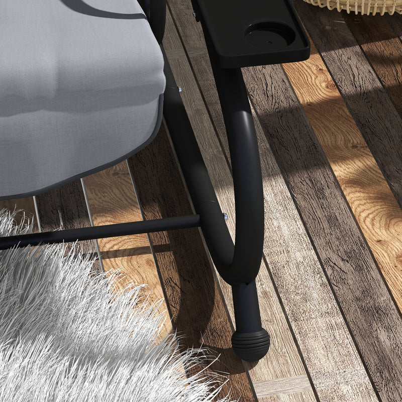 Patio Swing - 3 Seater Garden Swing Chair With Adjustable Canopy For Outdoor Relaxation, Light Grey