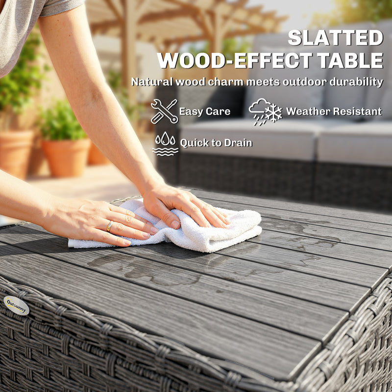 Rattan Garden Furniture Set for Relaxing and Entertaining Outdoors with Cushions Dark Grey