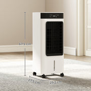 Portable Air Cooler with Fan and Humidifier for Quiet Room Cooling | Remote Control  | White Homcom