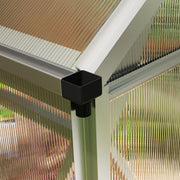 Walk In Polycarbonate Greenhouse With Aluminium Frame And Sliding Door 6x4ft Silver AOSOM