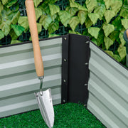 Grey Metal Raised Garden Bed Planter Box for Flowers and Herbs Ideal for Outdoor Use