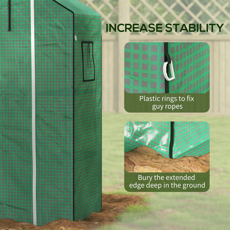 Walk In Greenhouse Cover Replacement with Roll Up Door for Garden Growing Green