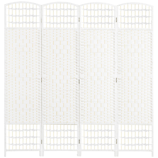 4 Panel Folding Room Divider Privacy Screen for Home or Office Use Freestanding, White