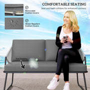 Grey Four Piece Rattan Garden Sofa Set With Strong Panels by Outsunny