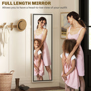 Two Tone Full Length Mirror 162 cm Tall in White and Grey with Modern Slim Frame