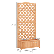 Wooden Garden Planter Box With Trellis For Climbing Plants And Flowers Brown Outsunny