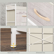 Rustic Wooden Chest with Six Fabric Drawers for Bedroom or Living Room Storage