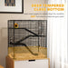 4 Tier Hamster Cage with Deep Glass Base Hut Wheel Food Dish and Water Bottle by PawHut