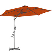 Orange 3m Cantilever Garden Parasol with Solar LED Lights for Patio and Decking by Outsunny