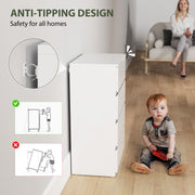 Modern 4 Drawer Bedroom Chest of Drawers With High Gloss Finish For Storage, White AOSOM