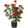 Artificial Camellia Plant for Lasting Indoor Colour with Realistic Red Blossoms Homcom