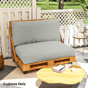 Light Grey 2 Seater Pallet Furniture Cushions UPF20+ 20cm Thick Outdoor Seat Pads by Outsunny