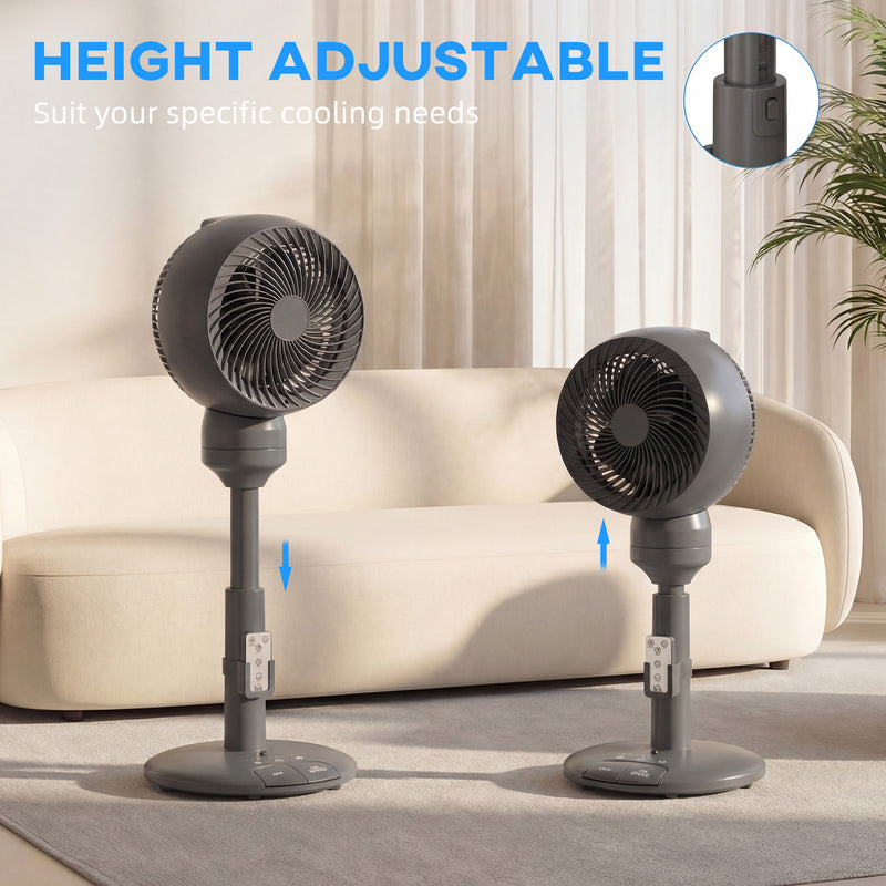 Electric Air Circulator Fan with Remote and Timer for Home or Office Comfort Grey