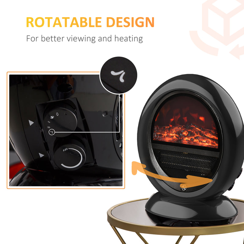 Electric Fireplace Heater for Quick Portable Warmth with Realistic Flame Effect