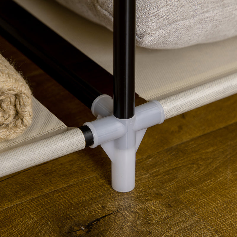 Beige Fabric Portable Wardrobe with 8 Shelves and 2 Hanging Rods by HOMCOM