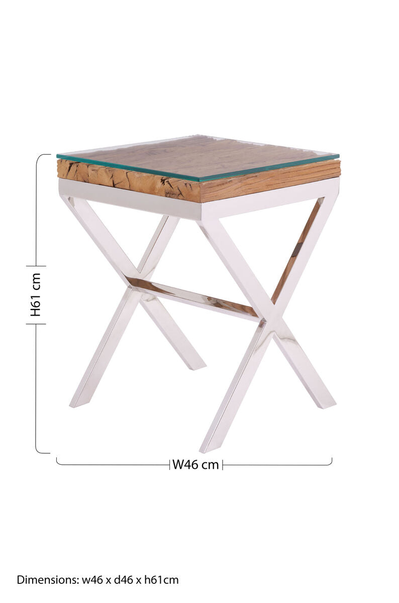 Dimensions diagram for the 46cm wide, 46cm deep, 61cm high side table