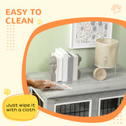 Indoor Dog Crate with Cushioned Bed and Storage Top for Medium and Large Dogs Grey