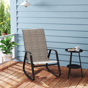 Ergonomic Garden Rocking Chair with High Back and Armrests for Patio or Balcony by Outsunny