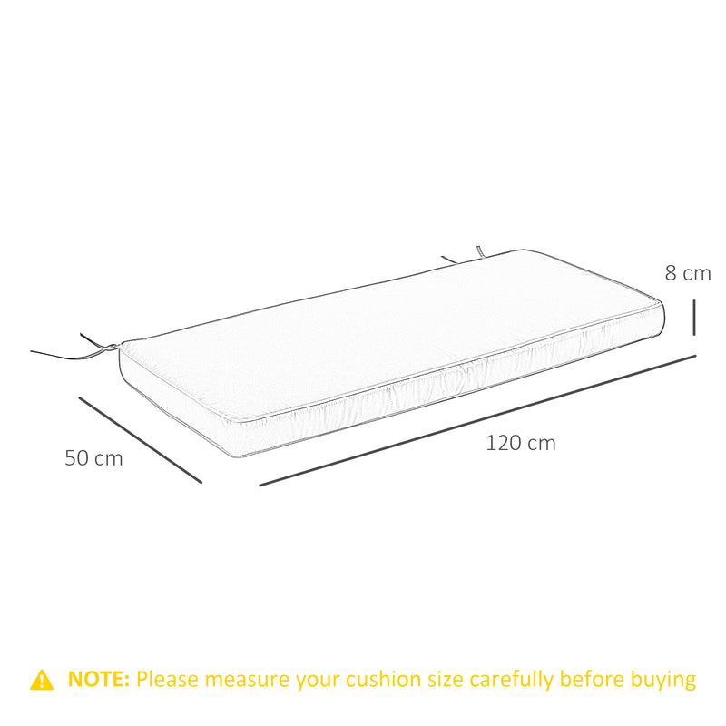 Light Grey 2 Seater Garden Bench Cushion for Outdoor Comfort by Outsunny