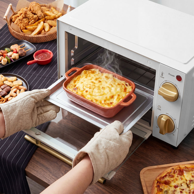 Mini Electric Oven for Quick Meals in Small Kitchens with Removable Tray White