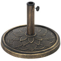 12kg Bronze Round Parasol Base Heavy Duty Resin Umbrella Stand for 32-48mm Poles by Outsunny
