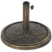 12kg Bronze Round Parasol Base Heavy Duty Resin Umbrella Stand for 32-48mm Poles by Outsunny