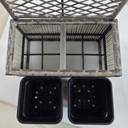 Mixed Grey Rattan Planter with Trellis and Two Raised Beds for Climbing Plants Garden Use