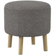 Round Storage Ottoman with Padded Seat and Hidden Compartment for Living Room Light, Grey