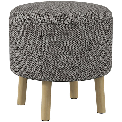 Round Storage Ottoman with Padded Seat and Hidden Compartment for Living Room Light, Grey