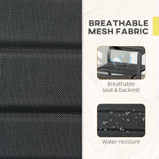 Set of 2 Black Aluminium Garden Chairs Stackable Outdoor Seating for Patio or Balcony