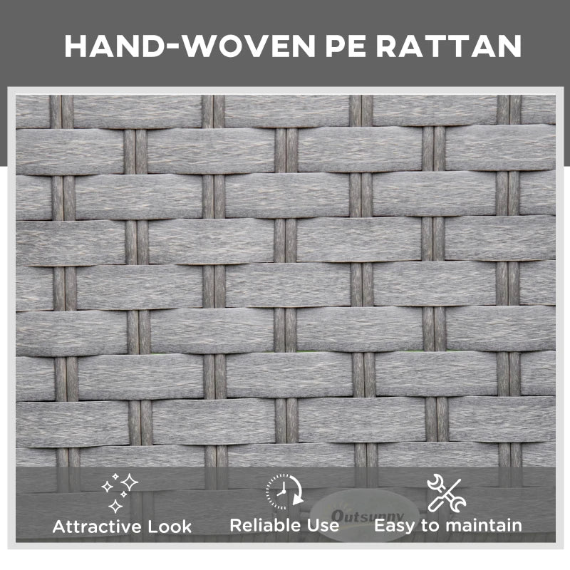 3pc Rattan Sun Lounger Set, Grey