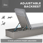 3pc Rattan Sun Lounger Set, Grey