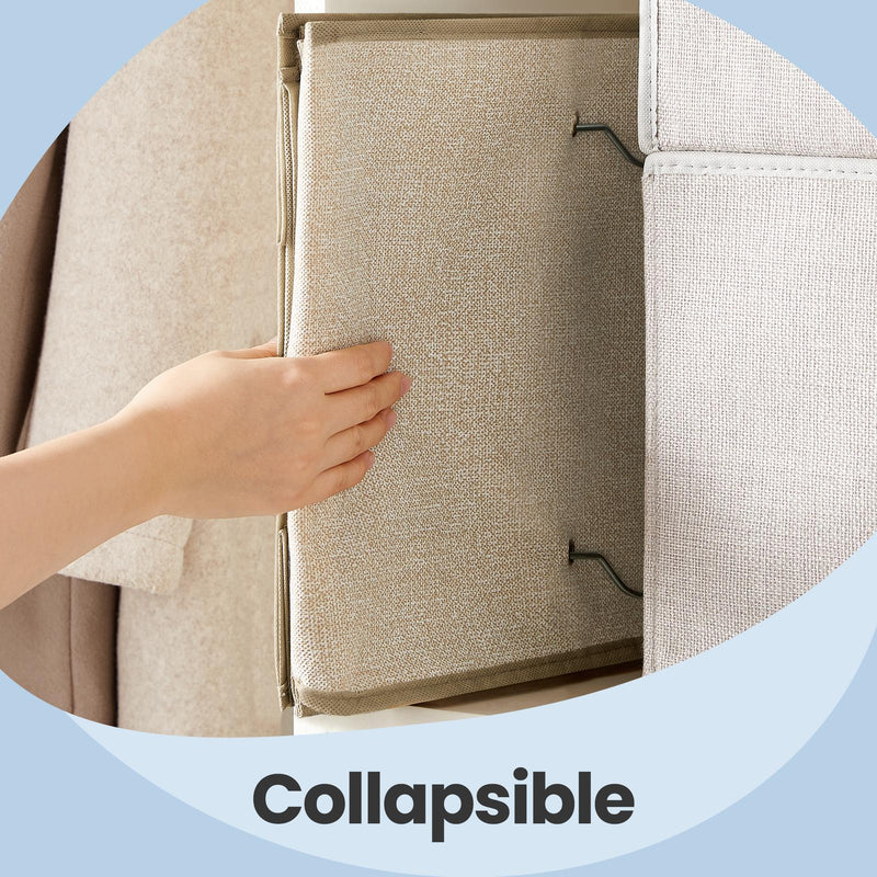 Close-up of a hand folding the fabric side panel to show the organiser collapsing flat
