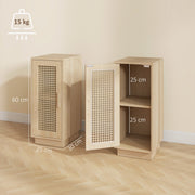 Dimensions diagram of the bedside tables: 25 cm wide, 30 cm deep and 60 cm high
