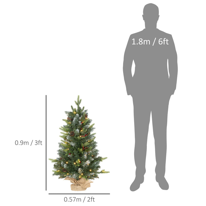 3ft set Christmas tree dimensions diagram with a person for scale