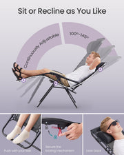 Diagram of the backrest moving continuously between 100 and 145 degrees with locking steps