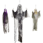 HOMCOM set of 3 hanging skeleton decorations in 90cm, 110cm and 200cm sizes