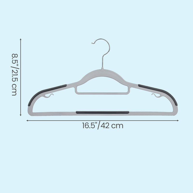 Close-up of the non-slip rubber strip along a hanger
