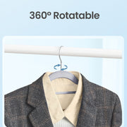 Hangers stacked together to show the slim, space-saving profile