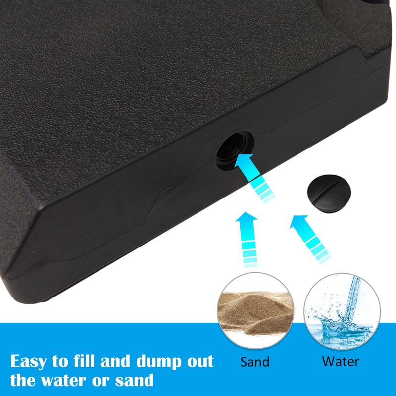 Close-up of the fill hole showing it can be filled with sand or water