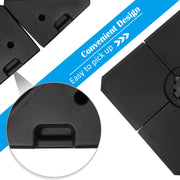 Close-up of the moulded carry handle on each base weight piece for easy lifting