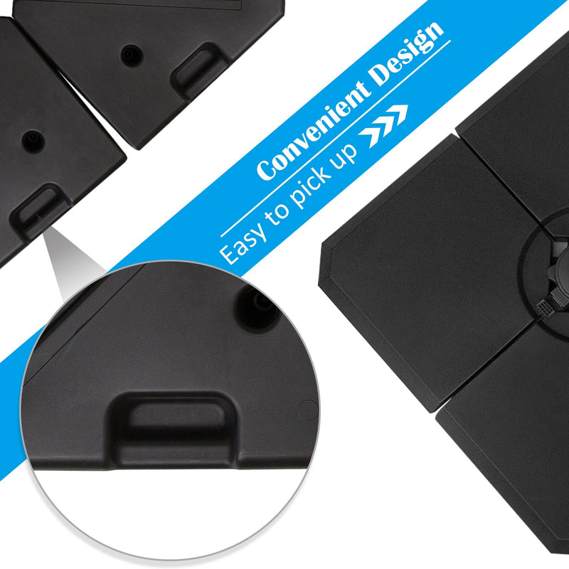 Close-up of the moulded carry handle on each base weight piece for easy lifting