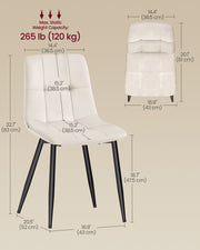 Dining chair dimensions diagram showing 43 x 52 x 83 cm and 120 kg capacity