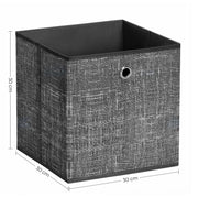 Labelled dimensions diagram showing the storage cube measures 30 x 30 x 30 cm