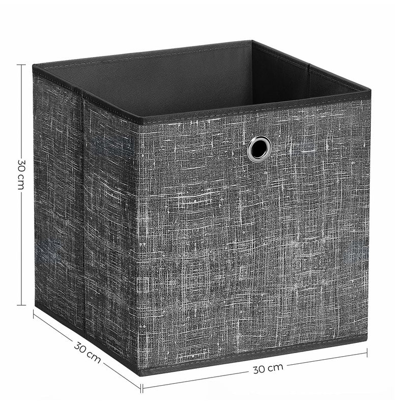 Labelled dimensions diagram showing the storage cube measures 30 x 30 x 30 cm