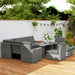 Light Grey 7 Seater Rattan Garden Sofa Set With Expanding Table by Outsunny