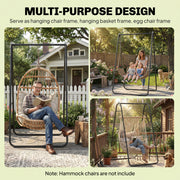 Hammock Chair Stand for Indoor or Outdoor Relaxation with Weather Resistant Steel Frame Black AOSOM