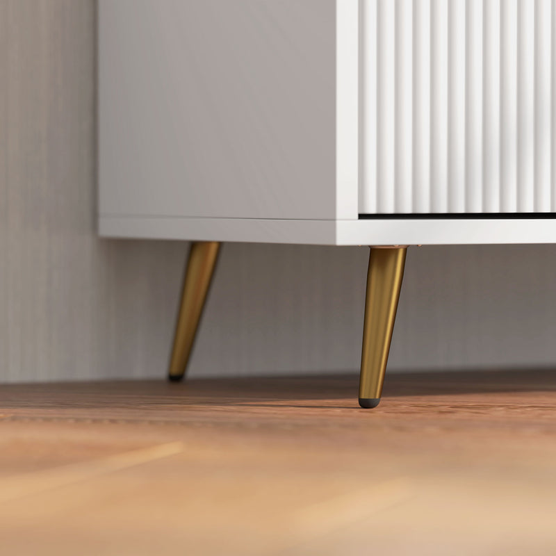 White TV Stand Cabinet for TVs up to 55 Inches with Shelves and Storage by HOMCOM