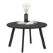 Black Round Garden Coffee Table 70cm with Metal Frame and Non Slip Feet by Outsunny